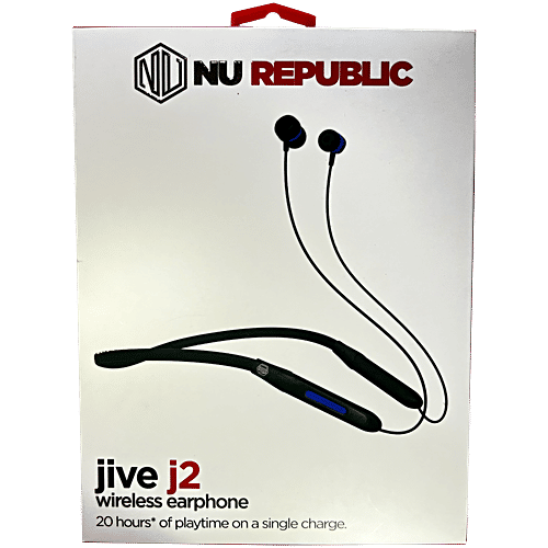 Nu Republic Jive J2 Bluetooth Headset With Up To 20 hrs Playtime, X-Bass Technology, Calling Mic, Fast Pairing, Blue, 1 pc  
