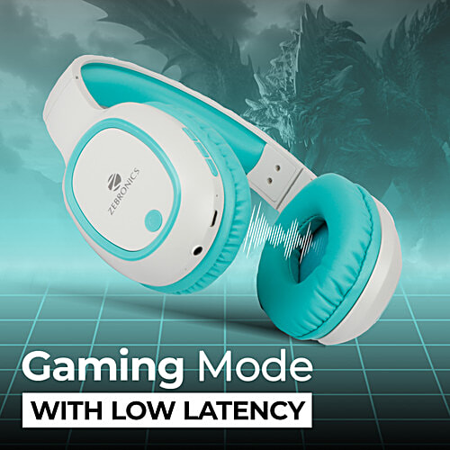 Zebronics Thunder Bluetooth 5.3 Wireless Over Ear Headphones - Sea Green, 1 pc  