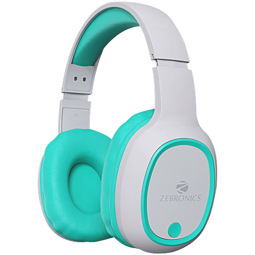 Zebronics Thunder Bluetooth 5.3 Wireless Over Ear Headphones - Sea Green, 1 pc  