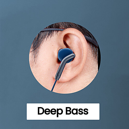 Zebronics Zeb-Bro Ear Wired Earphones - With Mic, 3.5mm Audio Jack, Phone/Tablet Compatible, Blue, 1 pc  