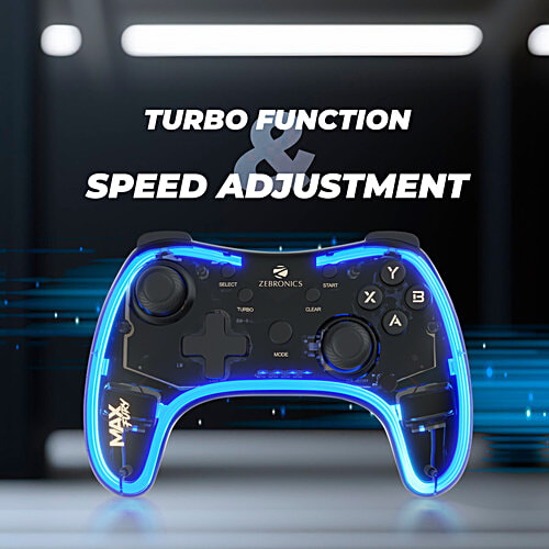 Zebronics Max Fury Wired Gamepad - Transparent, 1 pc  Dual vibration motors
