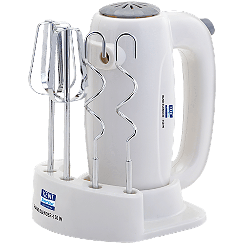kent 16050 Hand Blender - 150W, 5 Speed Control, Copper Motor, Multiple Beaters, Overheating Protection, White, 1 pc  
