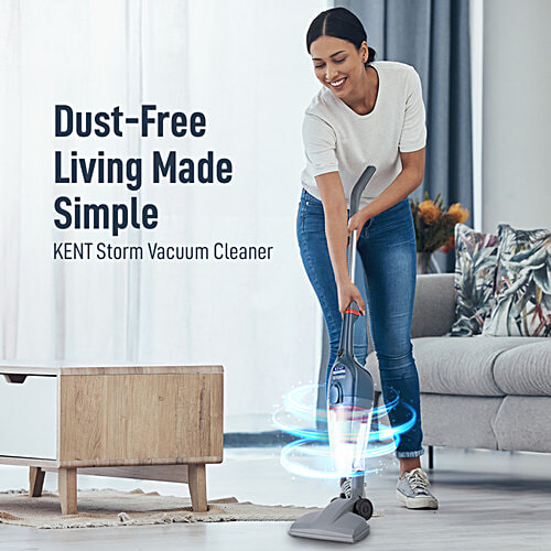 kent 600 W Storm Vacuum Cleaner - Cyclone5 Technology, HEPA Filter, Bagless Design, 5 Accessories, Grey, 1 pc  Detachable & Easy to Pack,  Ideal Cleaning for Floor, Curtains, Carpet & Sofa