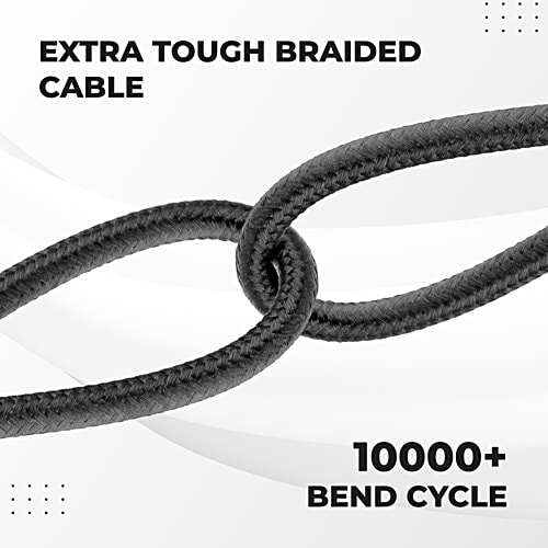 Ambrane Unbreakable 3 In 1 USB Fast Charging Cable With Type C, Lightning, Micro USB Port With 2.1 A, 1.25M, Trio-11, Black, 1 pc Type C and Lightning ports, Compatible with iPhone, iPad, Samsung, OnePlus, Mi, Oppo, Vivo, Xiaomi,