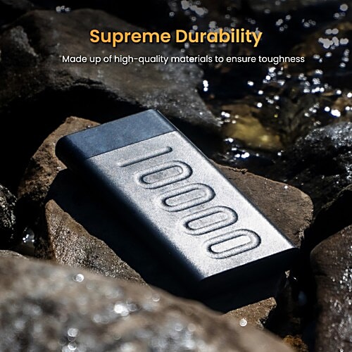 Ambrane 10000 mAh Slim & Compact Powerbank, 22.5W Fast Charging, USB & Type C Output, Power Delivery, Quick Charge For iPhone, Android & Other Devices, 1 pc 10000 mAh, For both iPhones & Android devices