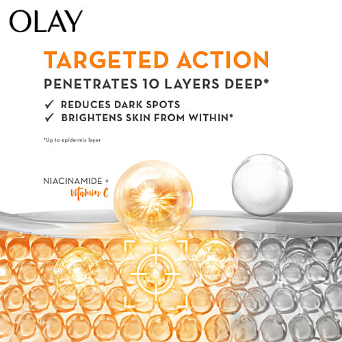 Olay Luminous Niacinamide + Vitamin C Moisturiser - SPF30, 50 g Brightens Skin and Reduces Dark Spots, Smooth Texture with Niacinamide