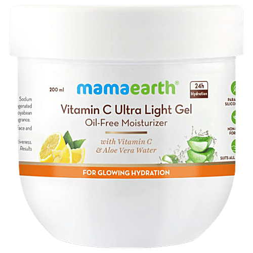 Mamaearth Vitamin C Ultra Light Gel Oil-Free Moisturizer - Vitamin C & Aloe Vera Water, 200 ml  