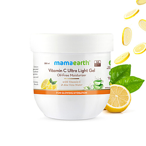 Mamaearth Vitamin C Ultra Light Gel Oil-Free Moisturizer - Vitamin C & Aloe Vera Water, 200 ml  