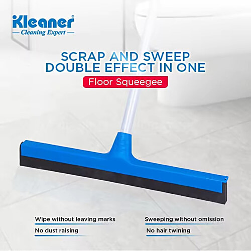 Kleaner Floor Wiper/Squeegee - Foam Blade, 4 ft Metal Rod, Blue, 1 pc