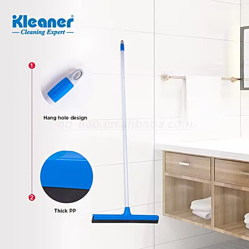 Kleaner Floor Wiper/Squeegee - Foam Blade, 4 ft Metal Rod, Blue, 1 pc