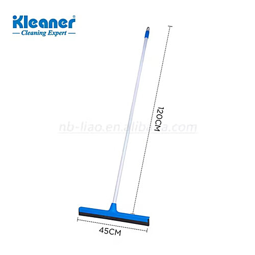 Kleaner Floor Wiper/Squeegee - Foam Blade, 4 ft Metal Rod, Blue, 1 pc