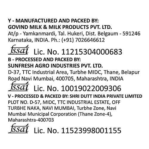 Govind Cow Milk, 500 ml  Homogenised Pasteurised Cow Milk