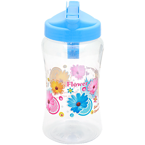 Laplast Plastic Oil Dispenser - Transparent, Floral, Round, 1 L