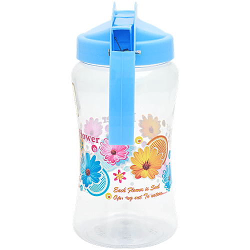 Laplast Plastic Oil Dispenser - Transparent, Floral, Round, 1 L