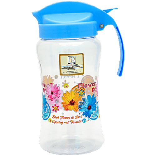 Laplast Plastic Oil Dispenser - Transparent, Floral, Round, 1 L
