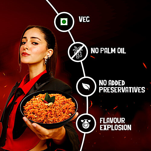 Too Yumm! K-Bomb Ramen Tom Yum Instant Noodles, 80 g Tangy n Spicy Flavour, Korean Veg, No Added Preservatives, No Palm Oil