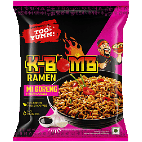 Too Yumm! K-Bomb Ramen Mi Goreng Fried Noodles, 80 g  No Added Preservatives, No Palm Oil