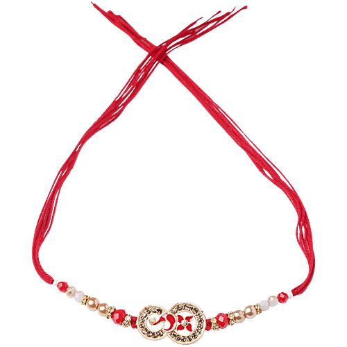 Daivya Sparsh by bigbasket Golden Red Elegance Rakhi With Kumkum & Rice, 1 pc