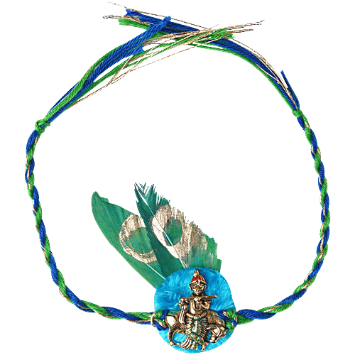 Daivya Sparsh by bigbasket Divine Feather Krishna Designer Rakhi With Kumkum & Rice, 1 pc