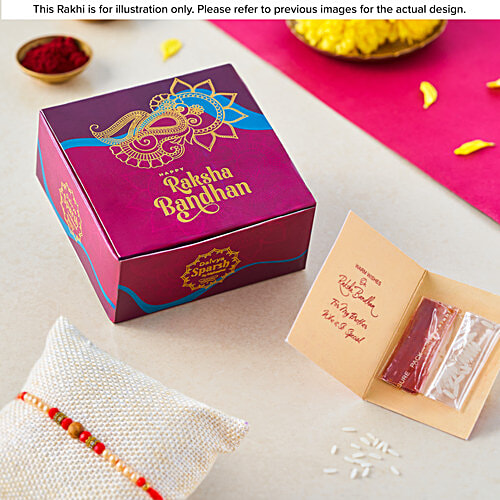 Daivya Sparsh by bigbasket Divine Feather Krishna Designer Rakhi With Kumkum & Rice, 1 pc