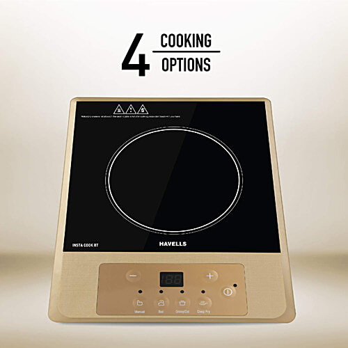 Havells Induction Cooktop Insta Cook - RT, 1400 W, Black & Gold, 1 pc  
