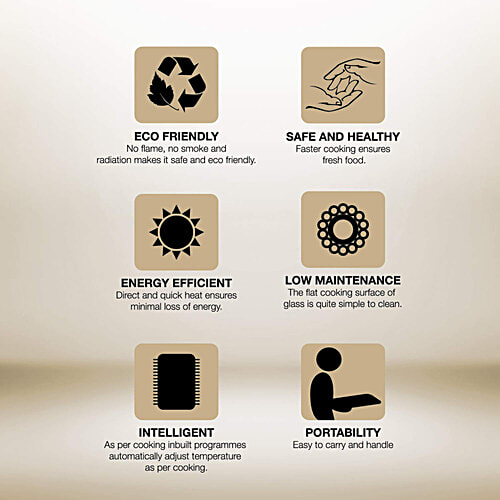 Havells Induction Cooktop Insta Cook - RT, 1400 W, Black & Gold, 1 pc  