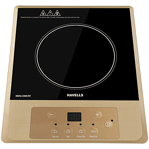 Havells Induction Cooktop Insta Cook - RT, 1400 W, Black & Gold, 1 pc  