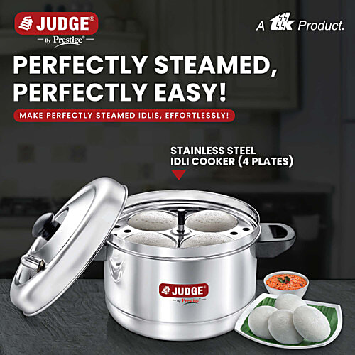 Judge by Prestige Stainless Steel Idli Cooker - 4 Plates, 1 pc  