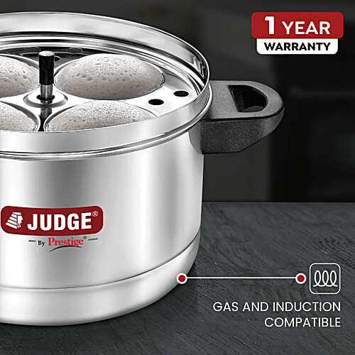 Judge by Prestige Stainless Steel Idli Cooker - 4 Plates, 1 pc  