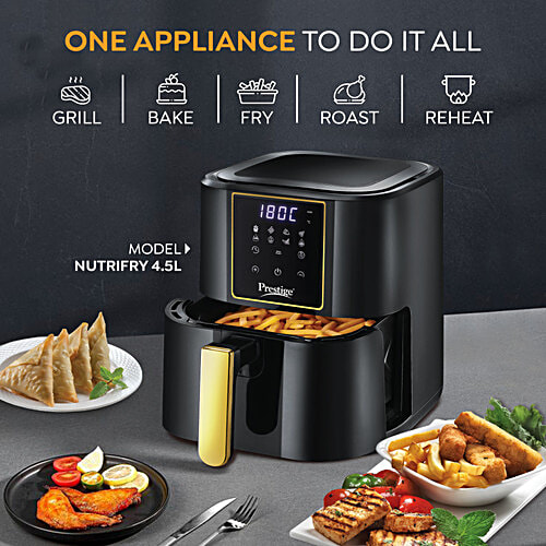 Prestige 200 W Nutrifry Digital Airfryer - 80% Less Oil Consumption, 4.5 L  