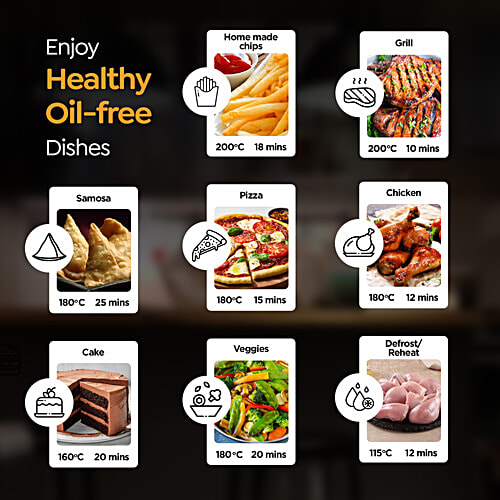 Prestige 200 W Nutrifry Digital Airfryer - 80% Less Oil Consumption, 4.5 L  