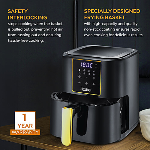 Prestige 200 W Nutrifry Digital Airfryer - 80% Less Oil Consumption, 4.5 L  