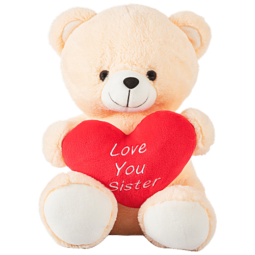 Dimpy Stuff "Love You Sister" Teddy Bear - Cream Colour, 30 cm, 1 pc For Sister