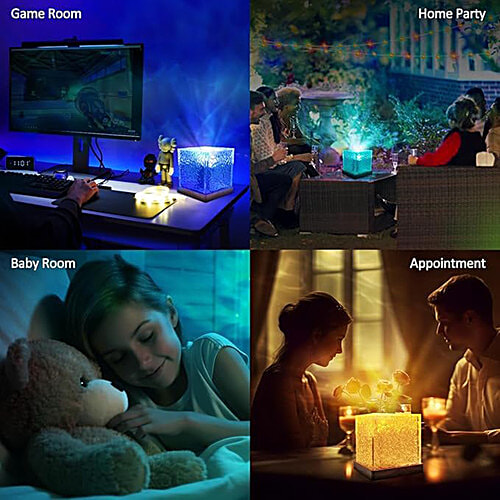 Desidiya Romantic LED Ocean Wave Night Light Crystal Projector, 1 pc For Room/Home Decor