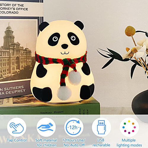 Desidiya Rechargeable Touch Silicone Panda LED Night Light, 1 pc  