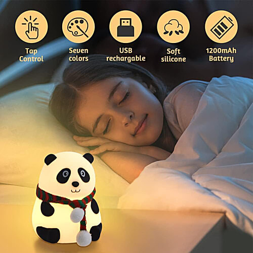 Desidiya Rechargeable Touch Silicone Panda LED Night Light, 1 pc  