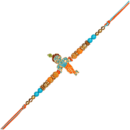 eCraftIndia Designer Krishna Rakhi - With Roli Chawal Pack, 1 pc