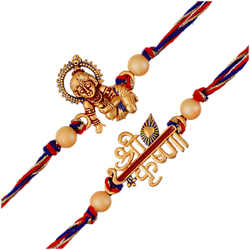 eCraftIndia Krishna Religious Rakhi Set With Roli Chawal, 3 pcs