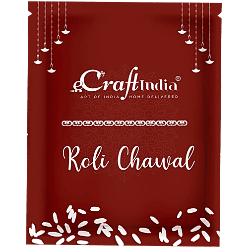 eCraftIndia Lord Ganesha Rakhi With Roli Chawal - Red, Green & Yellow Thread, 1 pc  Religious Rakhi, For Brother