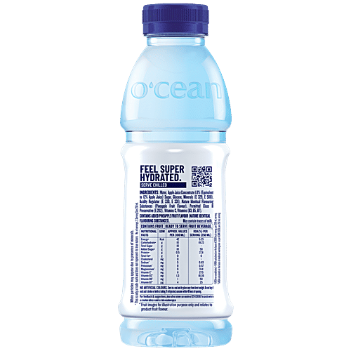 Ocean Tropic Pineapple Flavour Fruit Drink, 500 ml High in Vitamin C, Added Vitamin B3, B5 & B7