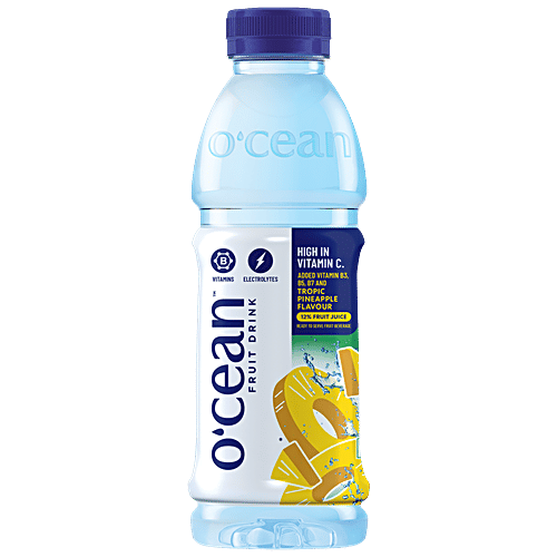 Ocean Tropic Pineapple Flavour Fruit Drink, 500 ml High in Vitamin C, Added Vitamin B3, B5 & B7