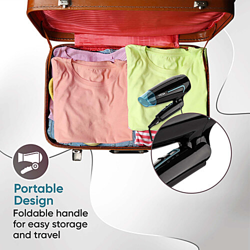 Vega Hair Dryer For Women & Men With Cool Shot Button, U-Style Dryer 1600 Watts, VHDH-24, 1 pc Black