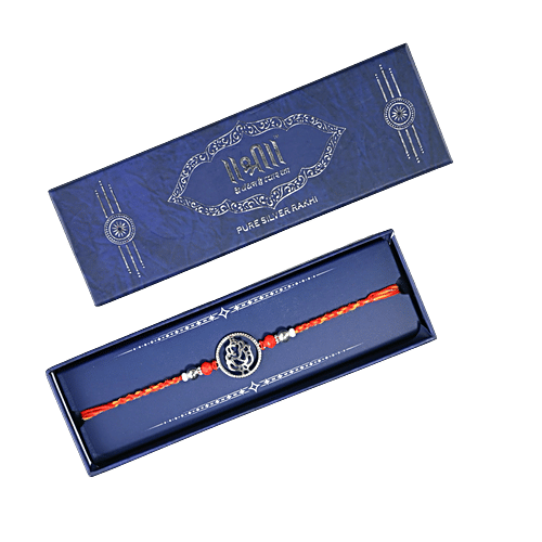 Shree Rakhi Ganesh Rakhi In 925 Silver, 1 pc Religious Rakhi, For Brother, Bhaiya, Bhai