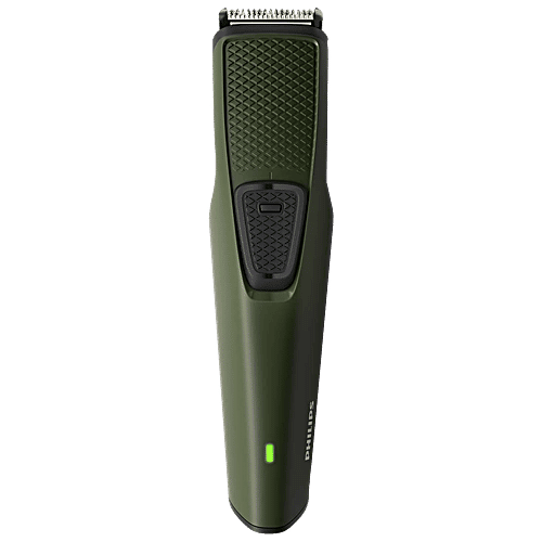 Philips PHILIPS Series 1000 Rechargeable Cordless Wet & Dry Trimmer for Beard with 4 Length Settings for Men (30mins Runtime, DuraPower Technology, Green), 1 Unit