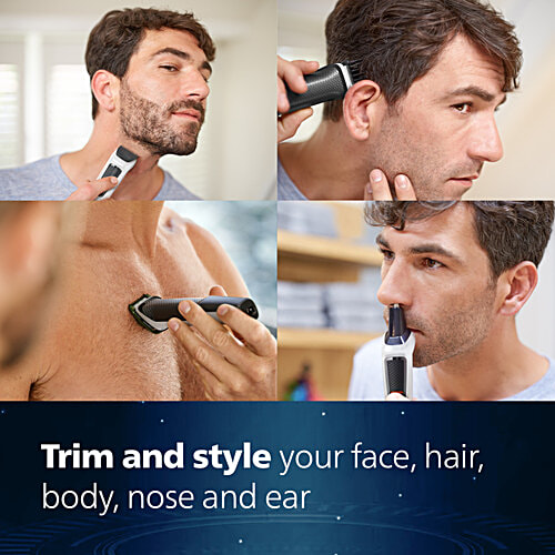 Philips Multi Groomer Set Grooming Kit - 60 min Runtime, 7 Length Settings, White, MG3721/65, 1 pc