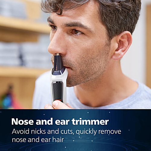 Philips Multi Groomer Set Grooming Kit - 60 min Runtime, 7 Length Settings, White, MG3721/65, 1 pc