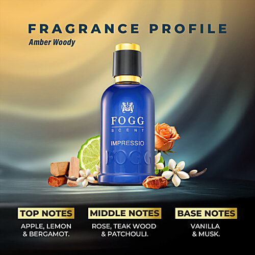 Fogg Impressio Scent Eau De Parfum Men's Perfume, 75 ml Long-lasting Fresh & Soothing Fragrance