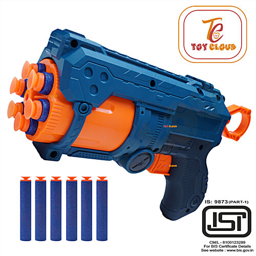 Toy Cloud Dart Rotating Drum Gun Manual Attacker Soft Foam Dart Blaster With 6-Dart Barrel For Rapid Fire Fun Ideal Gun Toys For Kids Ages Above 8 Years, 1 pc Box Epic Battles
Safe and Exciting Play
Rotating Drum Feature