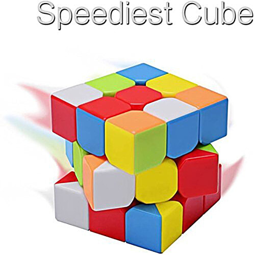 Toy Cloud Speed Cube 3 x 3 Sticker Less 3D Cube Puzzle Game For Beginners & Kids - Multicolour, 1 pc Box 3D Speed Cube