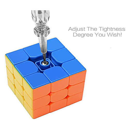 Toy Cloud Speed Cube 3 x 3 Sticker Less 3D Cube Puzzle Game For Beginners & Kids - Multicolour, 1 pc Box 3D Speed Cube